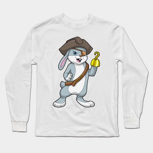 Rabbit as Pirate with Hook hand & Pirate hat Long Sleeve T-Shirt